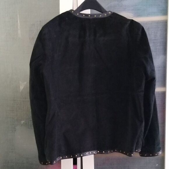 Luis Dell'Olio XL wearable art black suede jacket - Picture 6 of 9